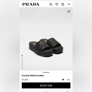Prada black raffia slides